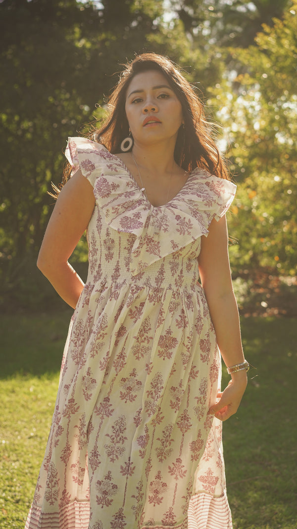 Wild Petal Midi Dress - Pink