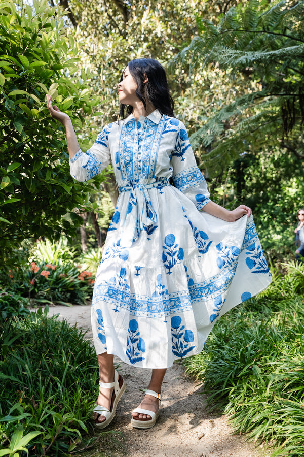 Bloom Midi Dress - White