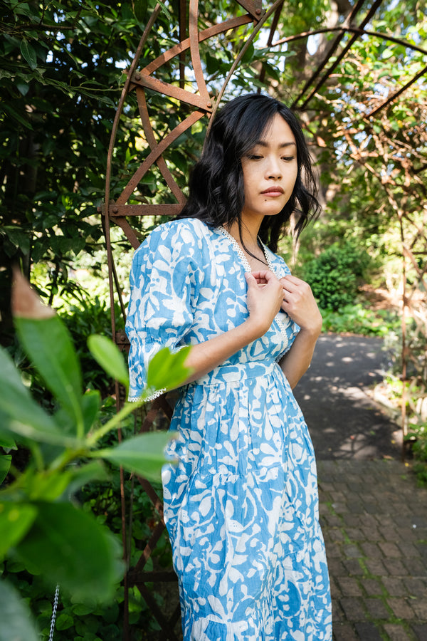 Tulip Midi Dress - Blue