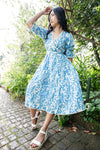 Tulip Midi Dress - Blue