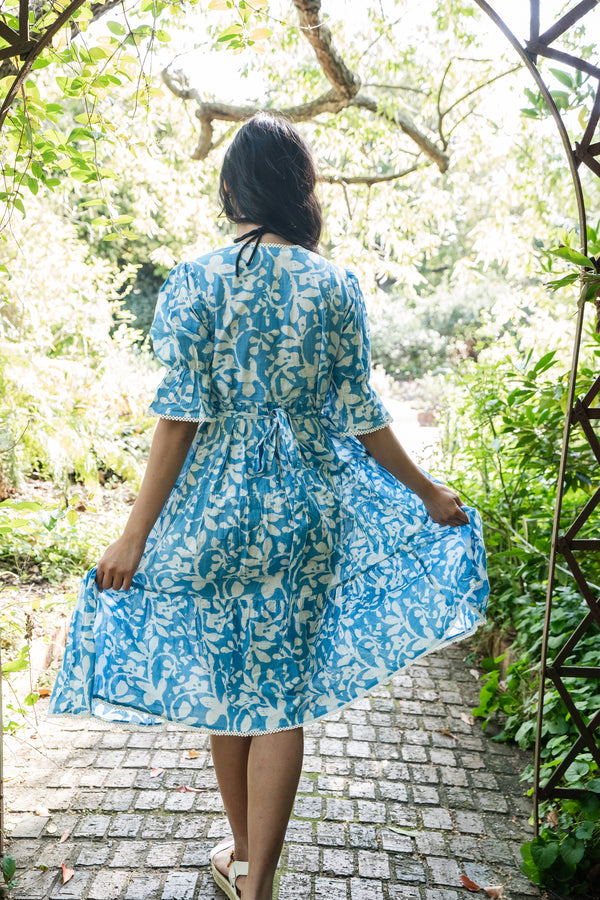 Tulip Midi Dress - Blue