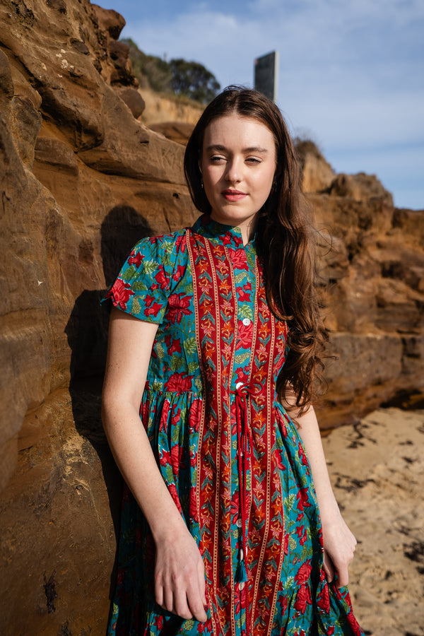 Aster Midi Dress - Teal