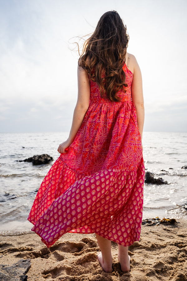 Flamingo Printed Dress - Pink