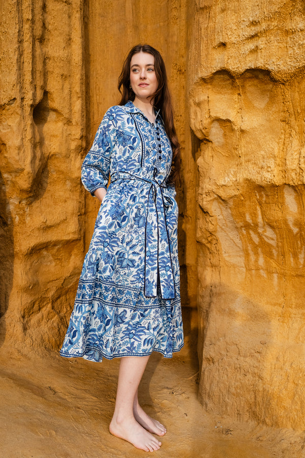 Bloom Midi Dress - Blue