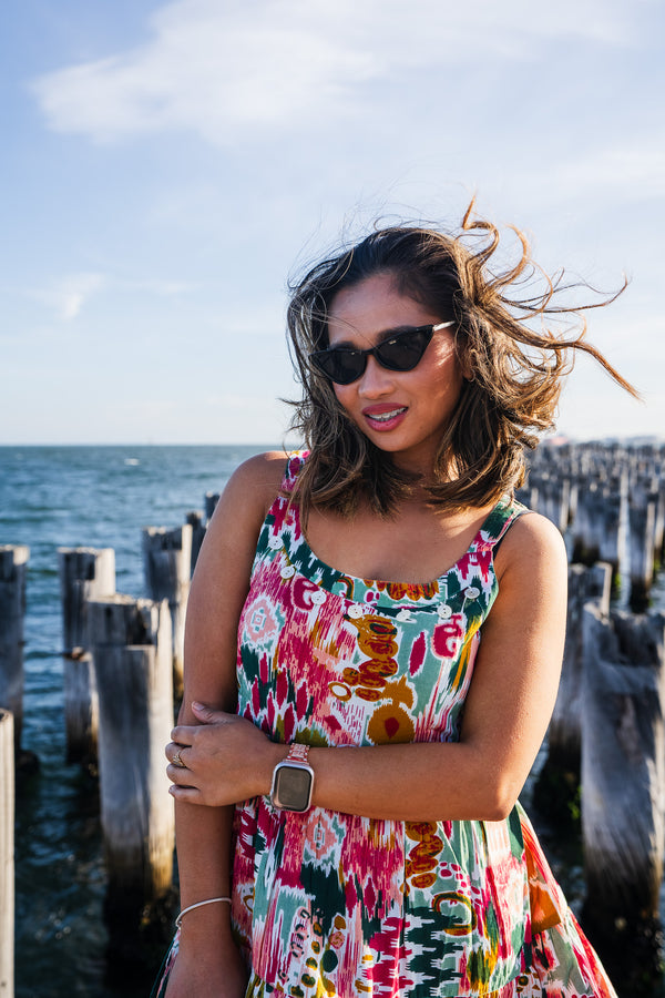 Floral Pink Midi Dress