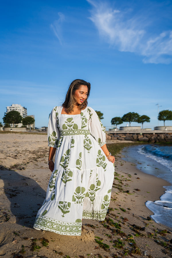 Daphne Green Midi Dress