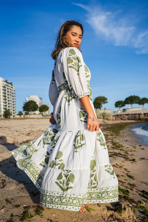 Daphne Green Midi Dress
