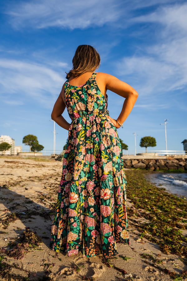 Floral Green Midi Dress