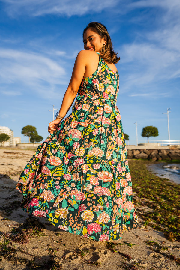 Floral Green Midi Dress