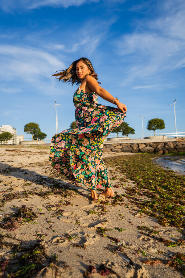 Floral Green Midi Dress