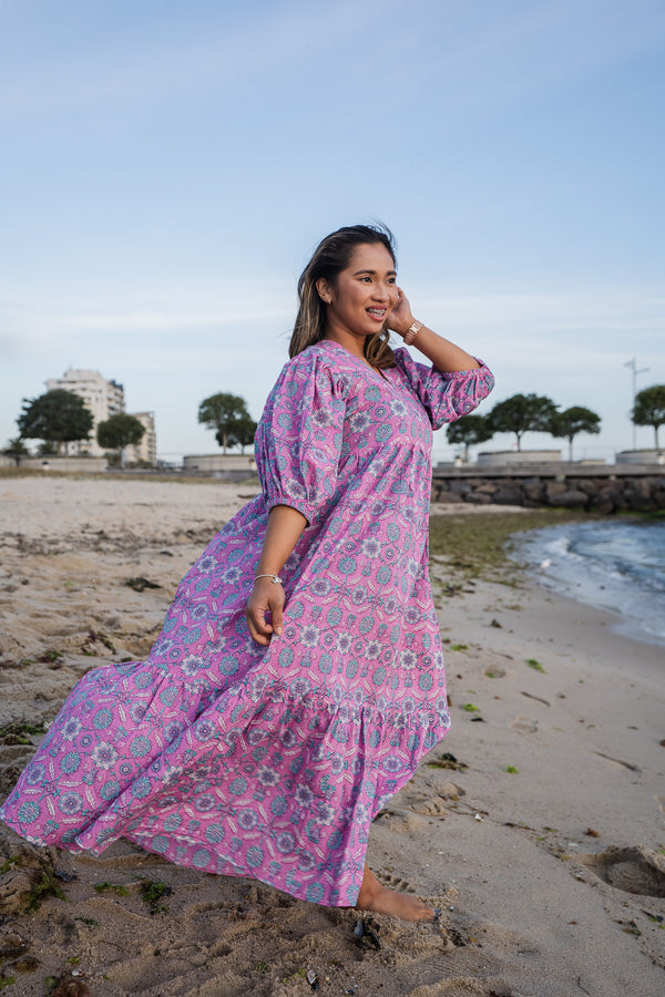 Clover Printed Midi Dress