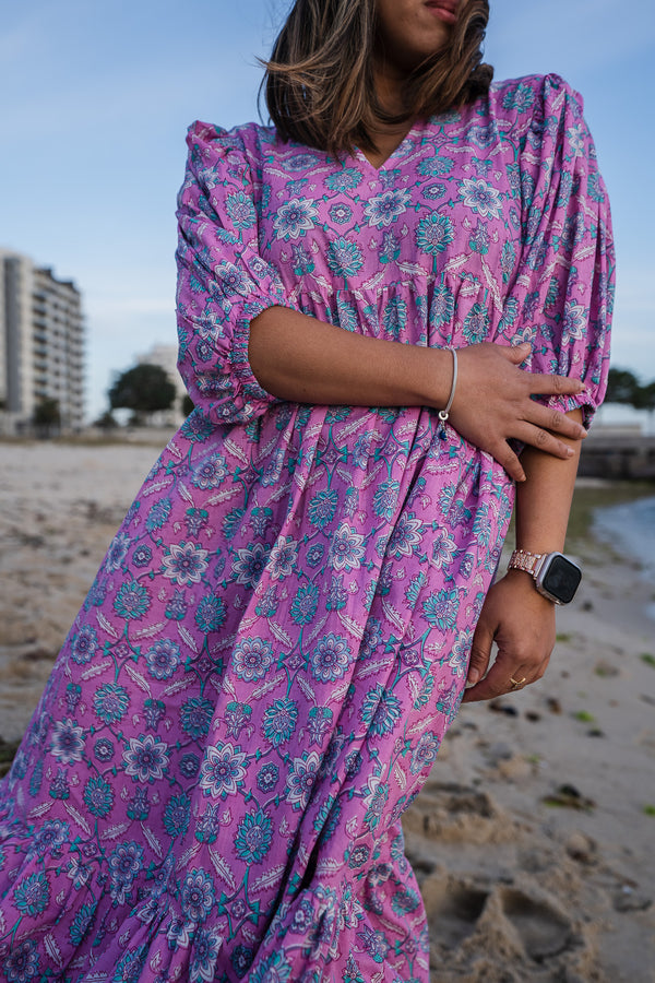 Clover Printed Midi Dress