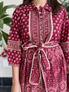 Bloom Printed Dress - Wine