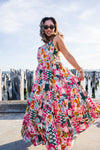 Floral Pink Midi Dress